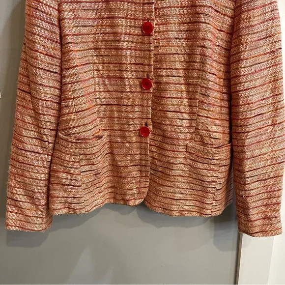LAFAYETTE 148 Orange Tweed Blazer Size 14 - Picture 8 of 15